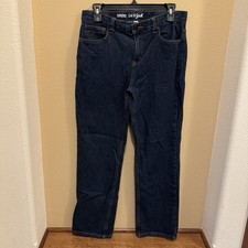 Cat  Jack Boy's Blue Jeans Size 16 Relaxed Straight Pants adjustable Dark Wash