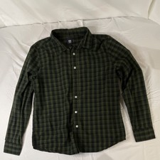 Route 66 Men's Plaid Cotton Button-Up Shirt Green Yellow Long Sleeve Size M