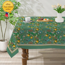 Spring Tablecloth 60X84 Inch Rectangle - Lemon Hummingbird Green Spring