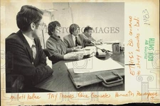 1983 Press Photo Millett Keller and officials at Ethics Board meeting, Alaska