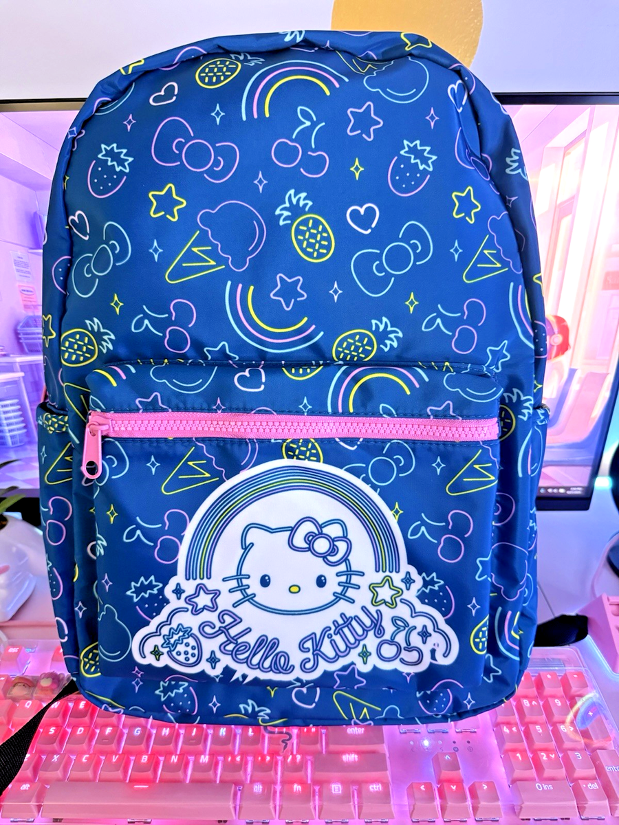 Sanrio Hello Kitty Backpack Laptop Travel 2024 Blue Neon  display picture 3