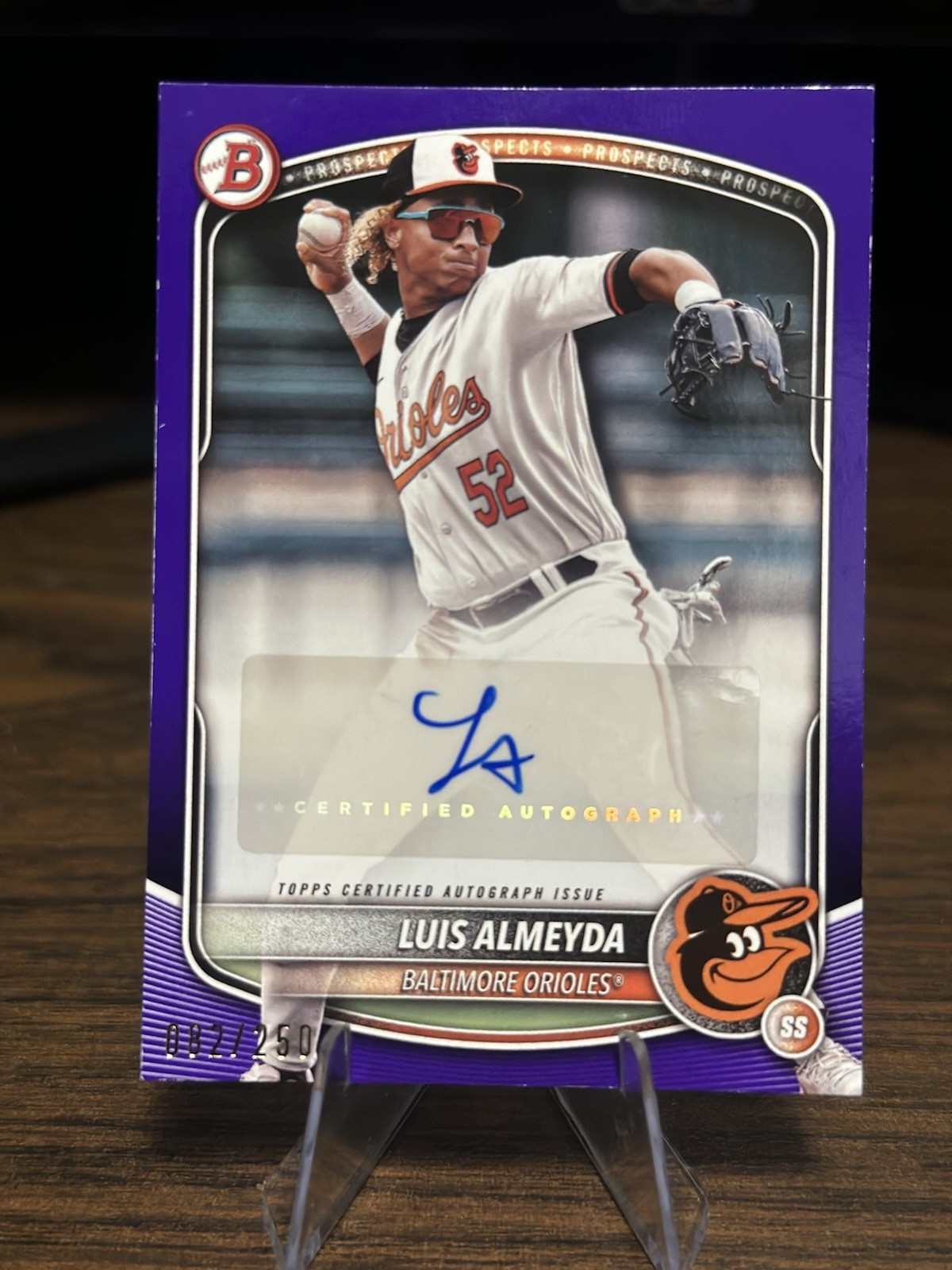 2025 Bowman #BPA-LA Luis Almeyda Prospects Autographs Purple /250 SN,AU