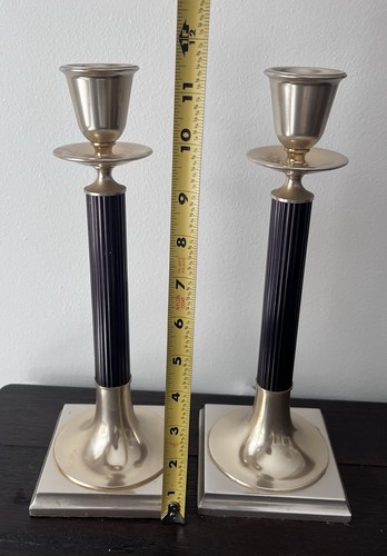 Rare VINTAGE Gorham Silver L/100 CANDLESTICK, BLACK RIBBED STEM, TAPER - Picture 5 of 8