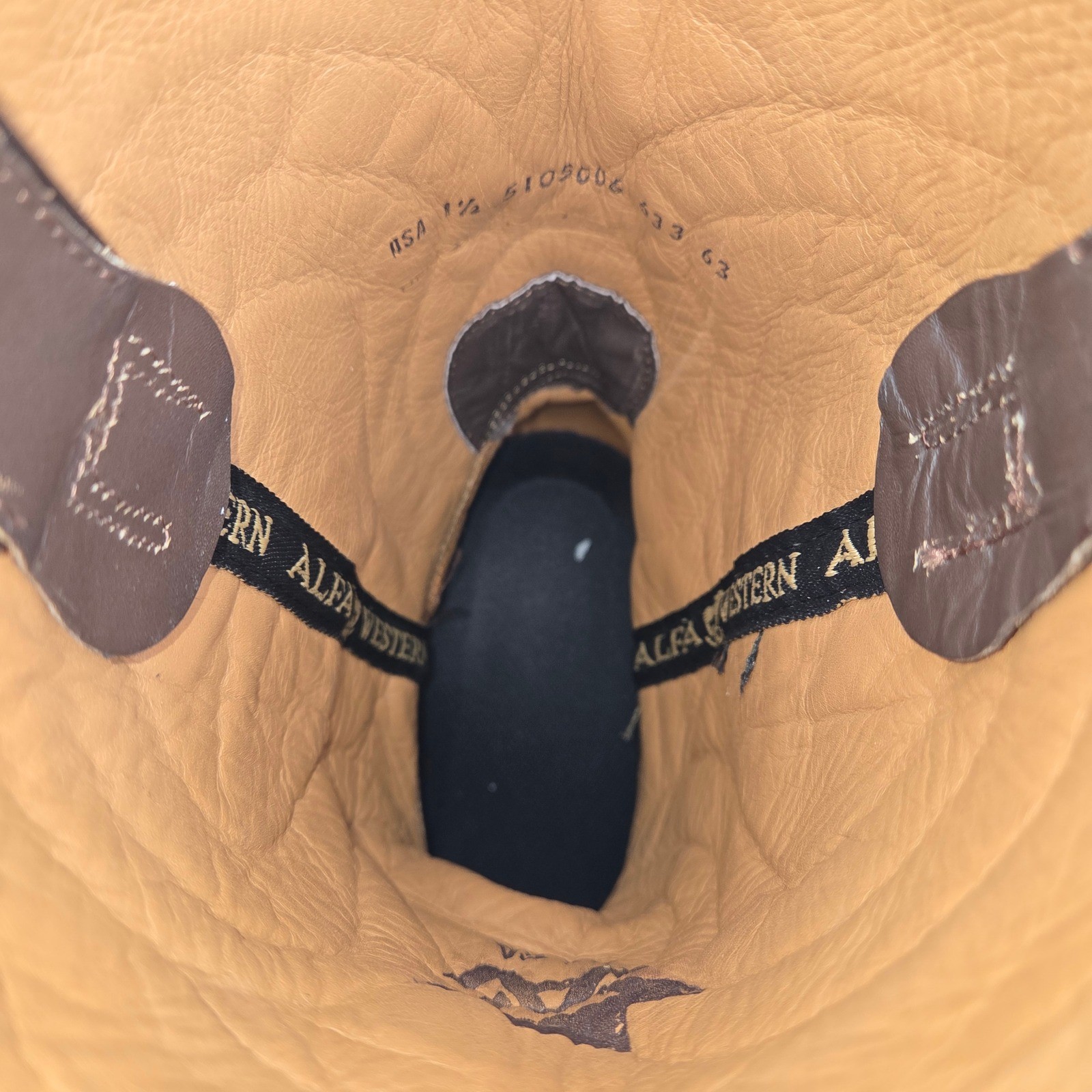 Alfa Python Snakeskin Square Toe Leather Western … - image 11