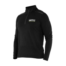 FXR Black Endeavor Merino 1/4 Zip Midweight Knit Layer Warm Rapid Dry Base