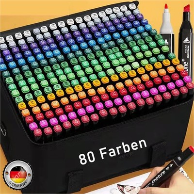 für Steine Wasserfest 80 Farben Marker Stifte zum Steine Bemalen