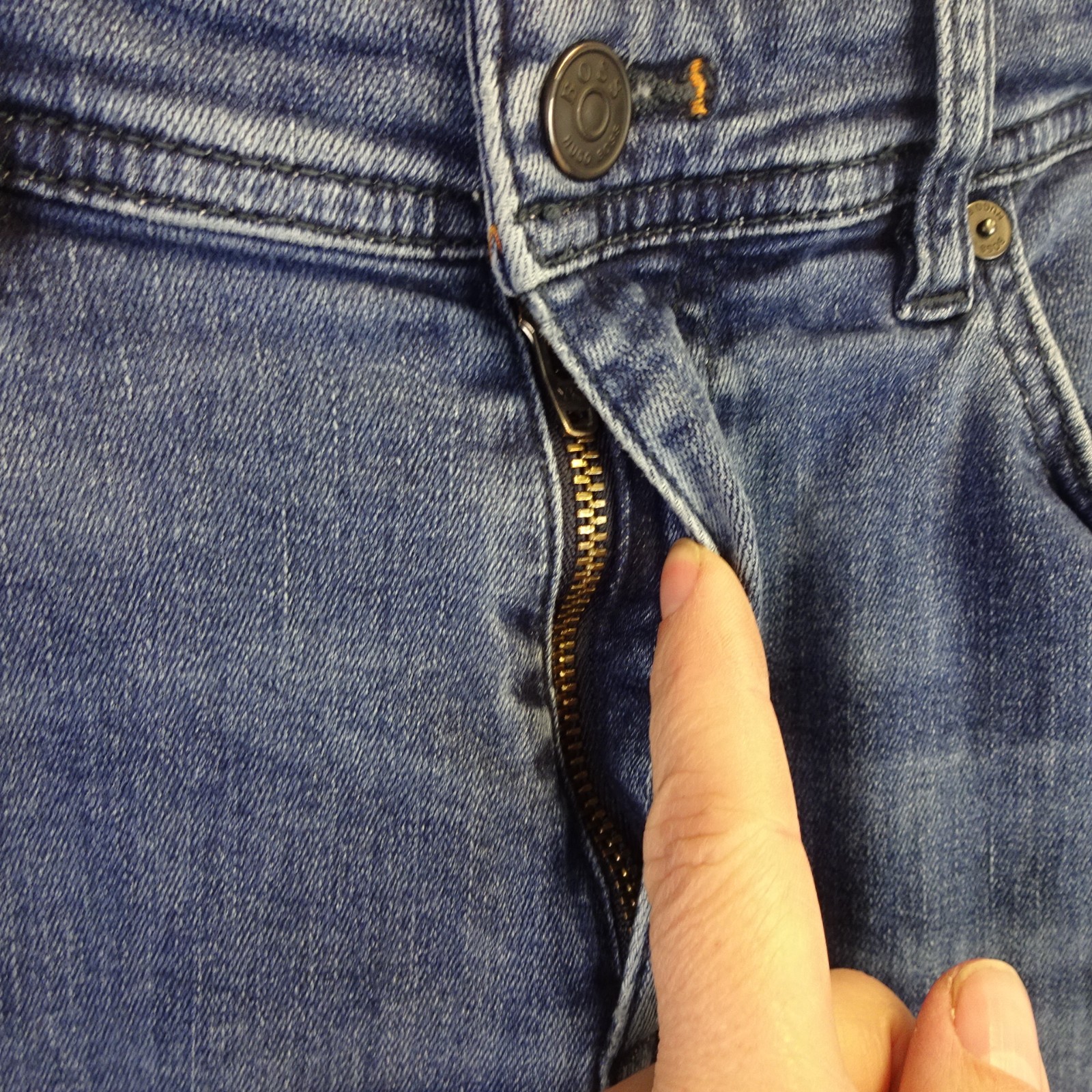 Hugo Boss Jeans Mens W34 L32 Blue Delaware Stretch Slim Fit Straight Leg thumbnail 3