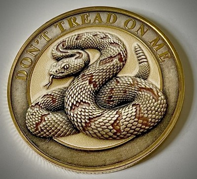 Don t Tread On Me Challenge Coin-3D-Gold Colored-Snake-FAFO-New-2nd Amendment