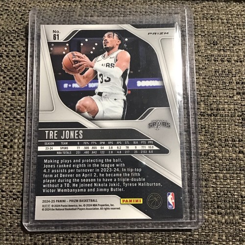 2024-25 Panini Prizm Silver Prizm Tre Jones - Picture 2 of 2