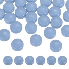 12mm Glass Mosaic Tiles, 300g Iridescent Glass Mosaic Tile Bulk, Cyan Blue