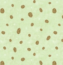 "Bigfoot Country" Pinecone Toss Fabric 100 Cott 1yd BTY Fast Ship