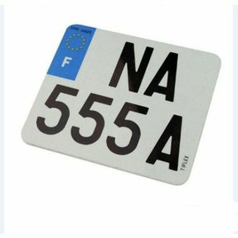 Plaque aluminium PPI 210x130 pré-percée pour remplacer votre plaque de scooter usée