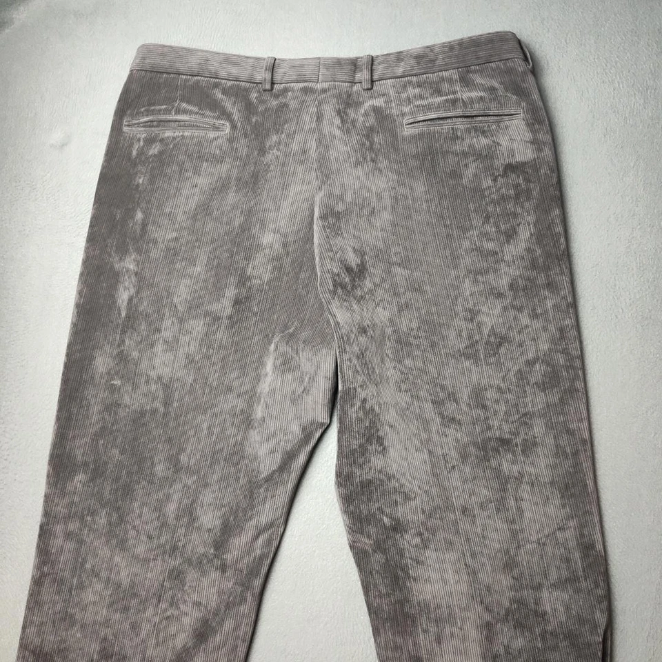 Pantalones de vestir Armani Collezioni para hombre 36x33 gris pana frente plano pantalones trabajo Foto 4 de 4