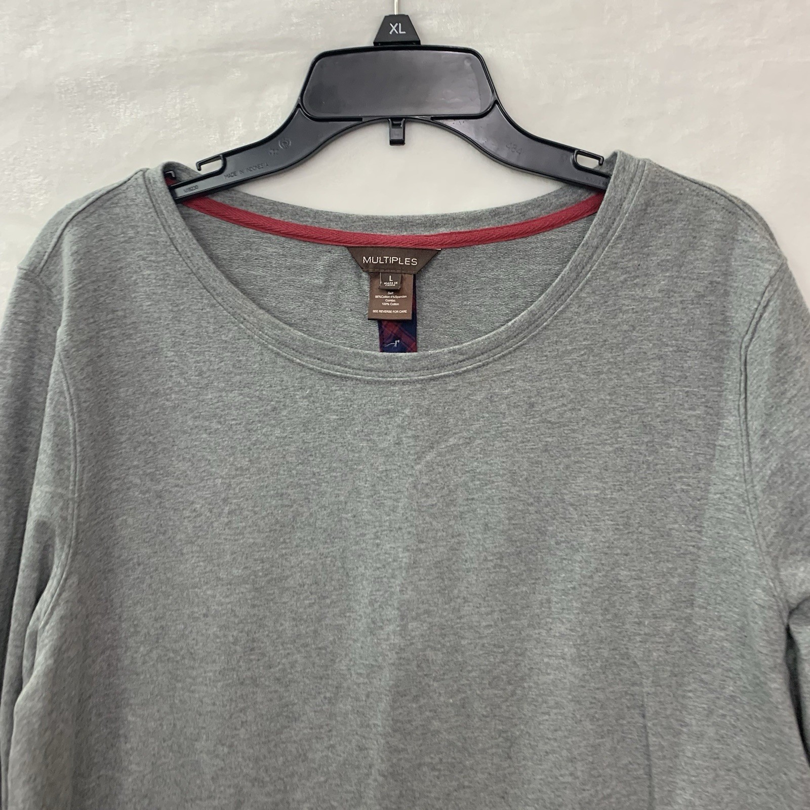 Multiples Woman's Size Large Gray Button Back Top… - image 3