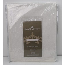Royal Velvet Crushed Voile Curtain Panel 50x63 Egret NEW Rod Pocket Sheer White