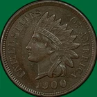 1900 Indian Head Cent Almost Uncirculated AU Coin #38449
