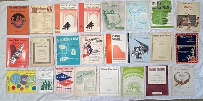 Vintage Lot of 30+ Songbooks Piano Music Books John Thompson, Brahams, Schaum