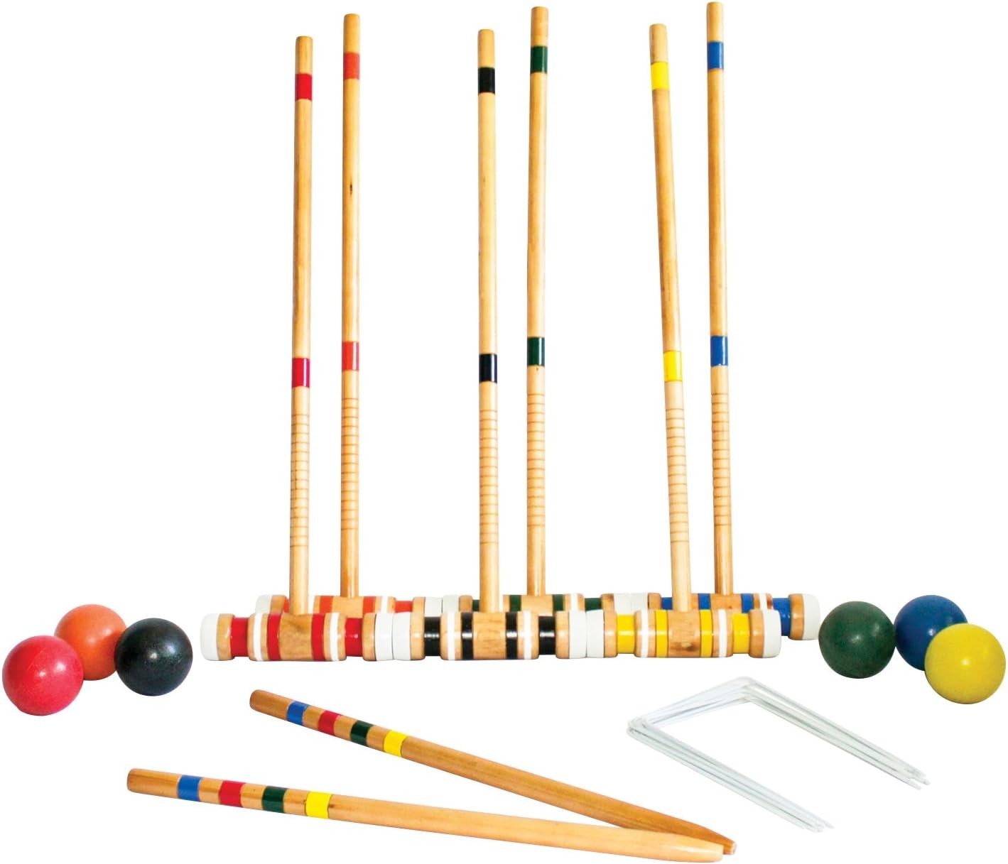 Triumph 6-Player Croquet Set - Includes 6 Wood Mallets, 6 Balls and Carry Bag