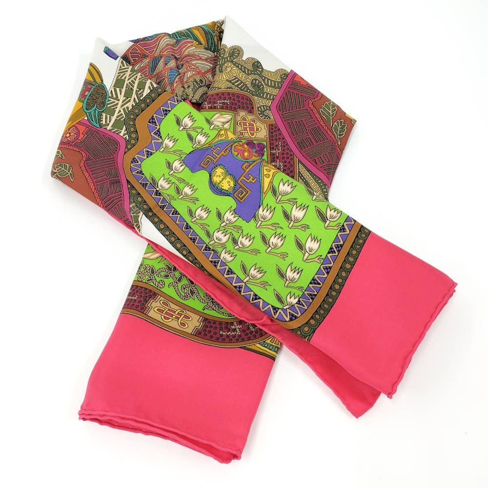 Hermes Scarf Carre90 ART des STEPPES Step Art Silk 100% r0_0209 thumbnail 10