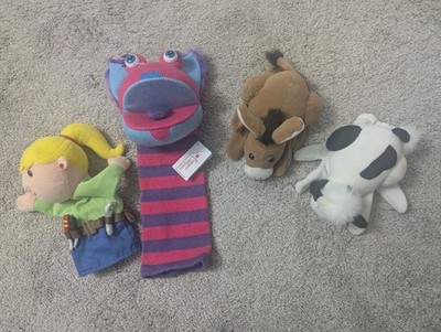 VTG Hand Puppet lot of 4 Plush Creations, The Puppet Company and Bob the Builder