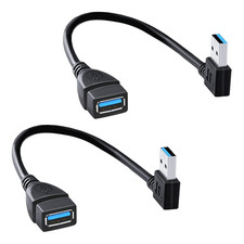 Superspeed USB 3.0 Male to Female Extension Data Cable Left and Right