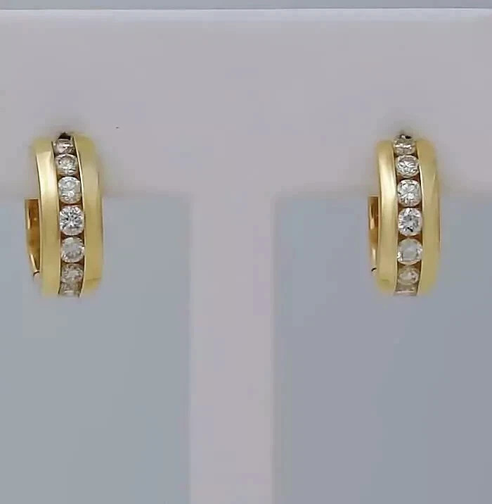 0.50Ct Round Cut Simulated Diamond Hoop Huggie Earrings 14K Yellow Gold Plated
