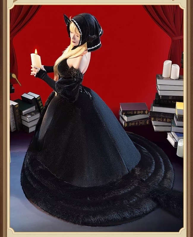 marcille black dress in her pretty Asian size FuRyu Corporation TENITOL TALL Marcille