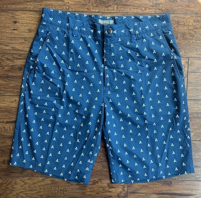 Peter Millar Crown Sport Mens 32 Skull Crossbones Golf Shorts Blue Performance