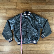 80s VINTAGE Chevy Heartbeat of America Satin Jacket Mens XL Navy USA Made 3688