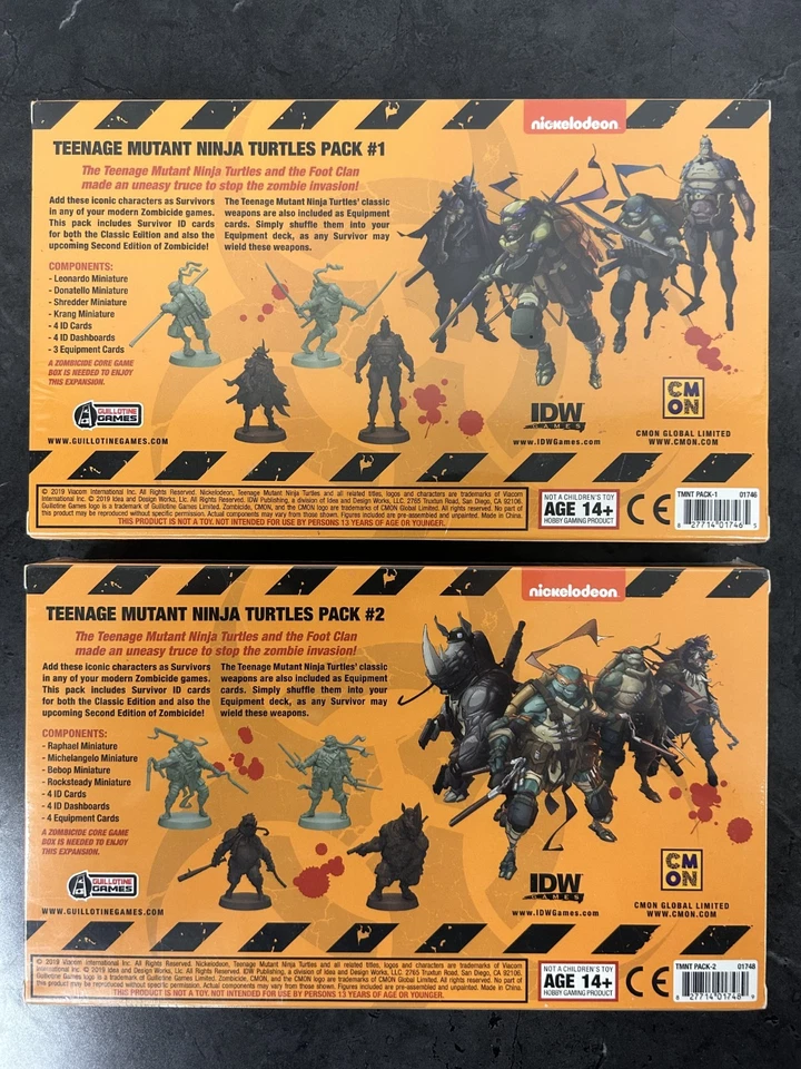 CMON - Zombicide: Teenage Mutant Ninja Turtles TMNT Pack 1 + 2 - NEW IN SHRINK! - Image 2 of 2