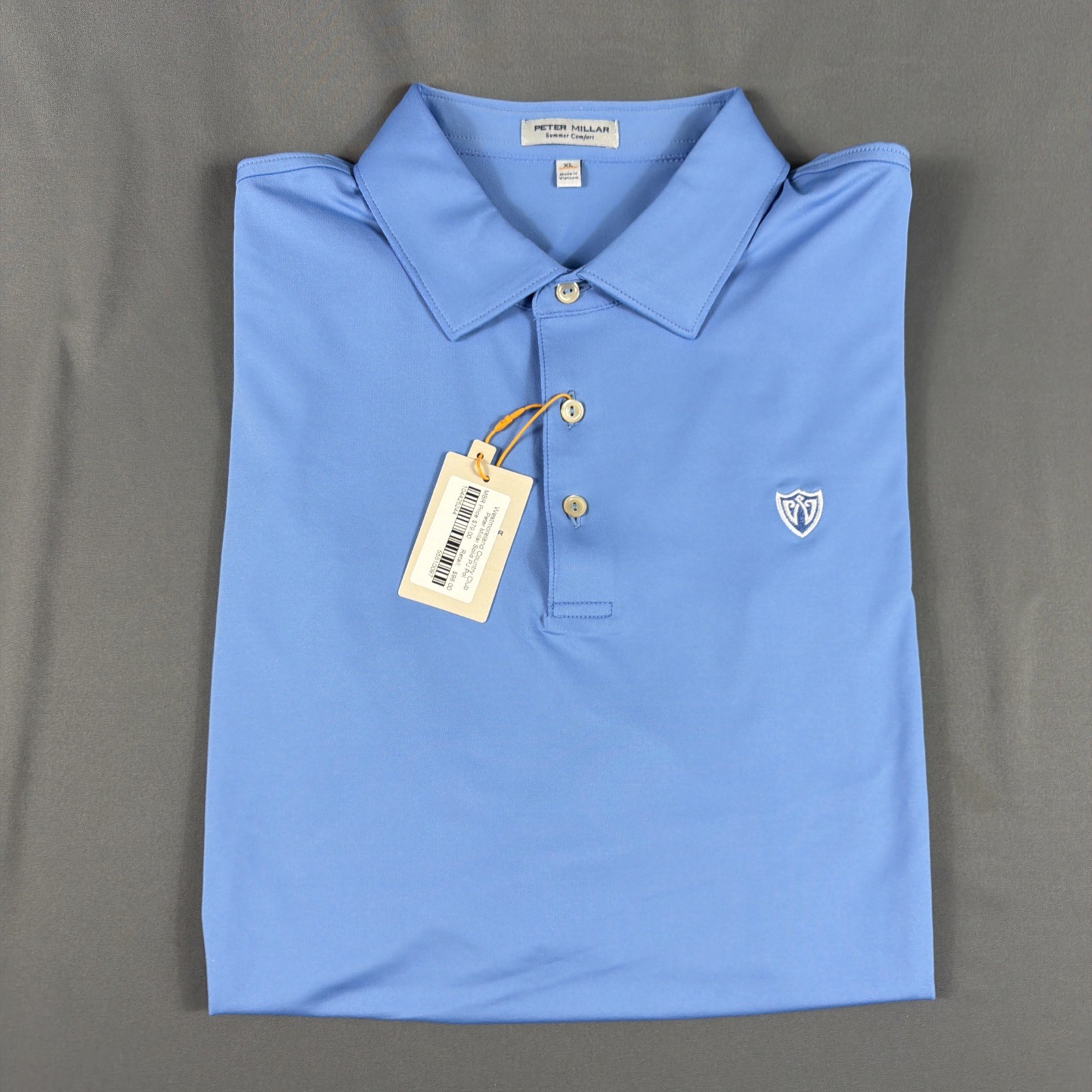 Peter Millar Golf Shirt Polo CS Summer Comfort Chest Logo XL Bonneville NWT $110