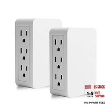 Plug in Outlet Extender,6 Grounded Outlet Wall Tap Adapter,Side