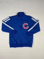 Chicago Cubs Baseball Track Jacket Mens M Blue Gray MLB Full Zip Dynasty