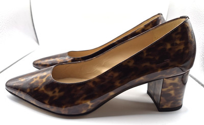 Russell & Bromley Impulsive Tortoise Lack Pumps Blockabsatz UK 7 NEU