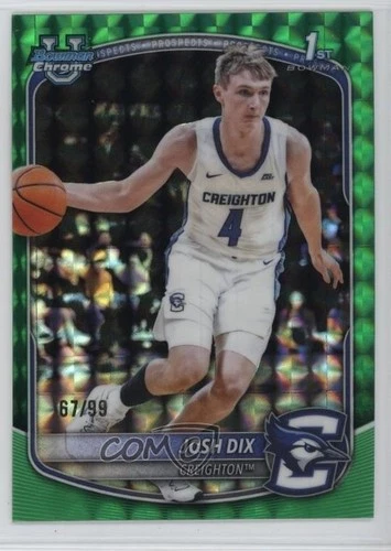 2025-26 Bowman Chrome Prospects Mega Box Green Mojo Refractor 67/99 Josh Dix