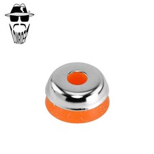 ORIGINAL LOWRIDER Chrome Springer Fork Head Ring Sparkle Orange Rubber Universal