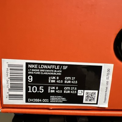 Nike LD Waffle/SF Sacai Sz 9 grey DS