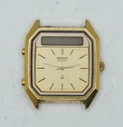 Vintage Seiko Analog-Digital Gold Tone Watch Dial H357-5080 - Needs Battery/Band