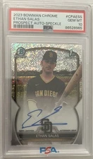 2023 BOWMAN CHROME PRSPCT AUTOS SPECKLE REFRACTOR ETHAN SALAS 77/299 PSA 10 AUTO