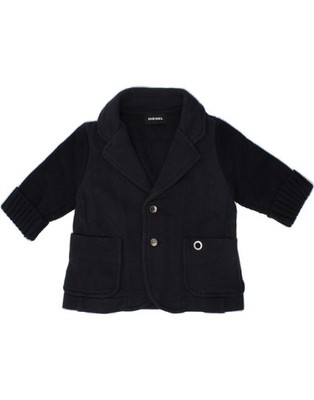 DIESEL Baby Jungen 2-Knopf Strick Blazer Jacke 6-9 Monate Marineblau Baumwolle BK06