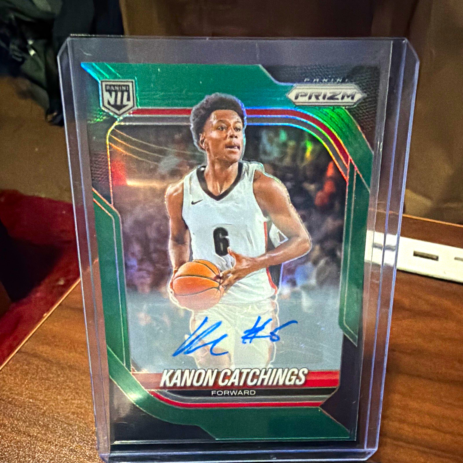 Panini Prizm 2025-26 Kanon Catchings Green Prizm Auto Georgia Bulldogs #84