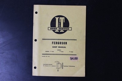 Ferguson Shop Service Manual FE-2 Tractor TE20 TO20 TO30 Repair Book