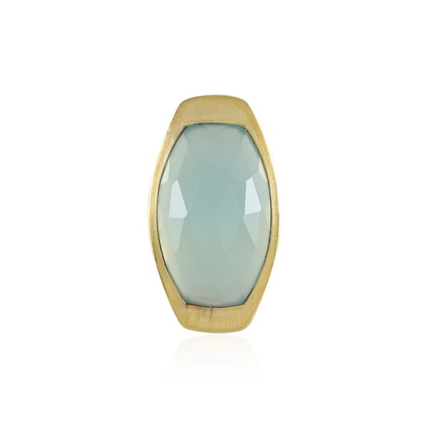 Indischer Aqua-Chalcedon-AnhäNger Aus Vergoldetem Silber, 5,93Ct-image