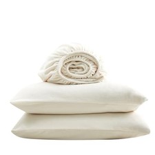 Velvet Plush Sheet Set(Include 1 Fitted Sheet & 2 Pillowcases) Twin XL Cream
