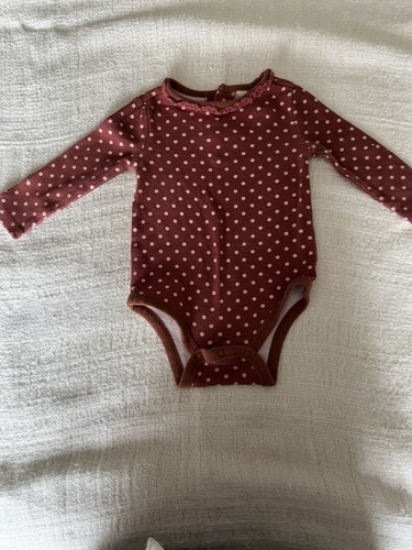 Matilda Jane Joanna Gaines 3-6M Orange Polka Dot Bodysuit GUC - Picture 1 of 7