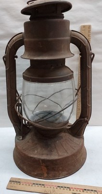Vintage Dietz Nr. 2 D-Lite Petroleum Scheunenlaterne mit Klarglaskugel Scheune