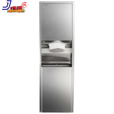 Stainless Steel Surface-Mounted Convertible Paper Towel Dispenser/Waste Receptac
