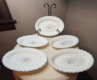 Set of 5 Arcopal France Victoria 8 5/8  Oval Relish Small Platter Serving Dishes