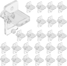 24 Pcs Shelf Support Pegs, 1/4 Inch Clear Plastic Shelf Pins for Kitchen Cabinet