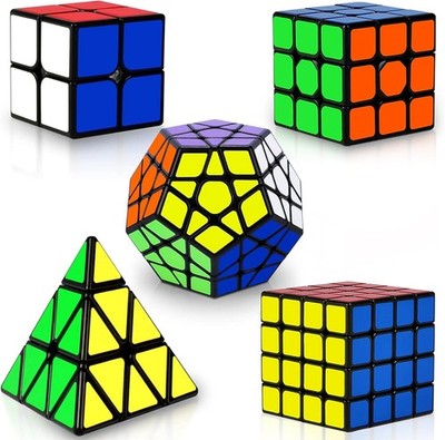 Coolzon Speed Cube Set 5er Pack Magic Puzzle Würfel Pyraminx Pyramide + Megaminx + 2